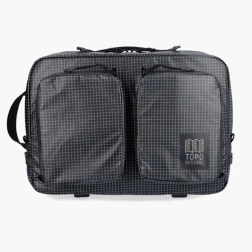 Topo Designs Apex Briefcase Global Travel Bag NWT Black Grid